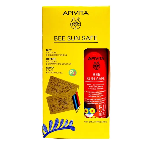 Apivita Bee Sun Safe Παιδική Αντηλιακή Λοσιόν Kids Spray 200ml & Δώρο Παιδικό Παζλ & Ξυλομπογιές